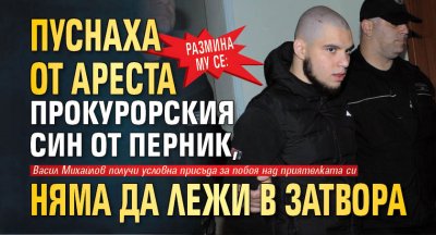 Размина му се: Пуснаха от ареста прокурорския син от Перник, няма да лежи в затвора 