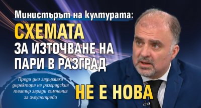 Министърът на културата: Схемата за източване на пари в Разград не е нова