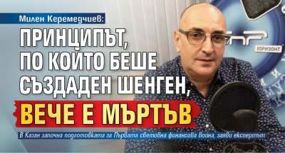 Милен Керемедчиев: Принципът, по който беше създаден Шенген, вече е мъртъв