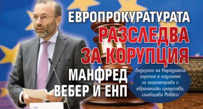 Европрокуратурата разследва за корупция Манфред Вебер и ЕНП 