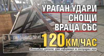 Ураган удари снощи Враца със 120 км/час