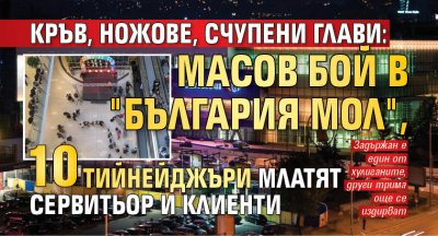 Кръв, ножове, счупени глави: Масов бой в "България мол", 10 тийнейджъри млатят сервитьор и клиенти