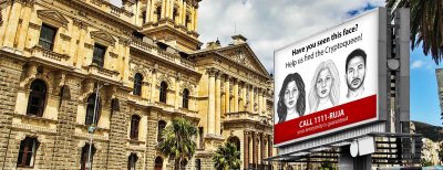 Гигантски билбордове в ЮАР приканват запознати с местонахожданието на криптокралицата