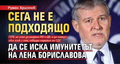 Румен Христов: Сега не е подходящо да се иска имунитетът на Лена Бориславова