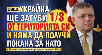 Фицо: Украйна ще загуби 1/3 от територията си и няма да получи покана за НАТО