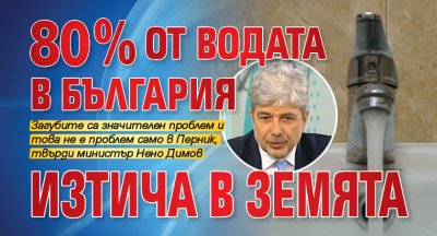 80% от водата в България изтича в земята