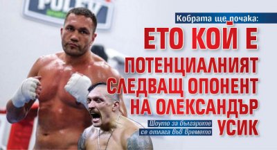 Кобрата ще почака: Ето кой е потенциалният следващ опонент на Олександър Усик