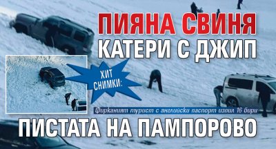 ХИТ СНИМКИ: Пияна свиня катери с джип пистата на Пампорово