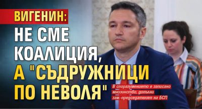 Вигенин: Не сме коалиция, а "съдружници по неволя"