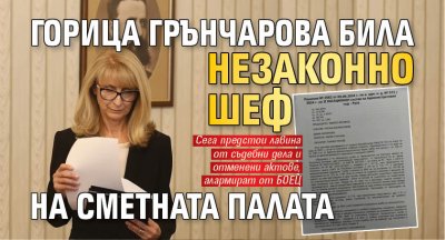 Горица Грънчарова била незаконно шеф на Сметната палата 