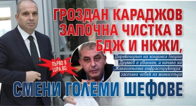 Първо в Lupa.bg: Гроздан Караджов започна чистка в БДЖ и НКЖИ - смени големи шефове