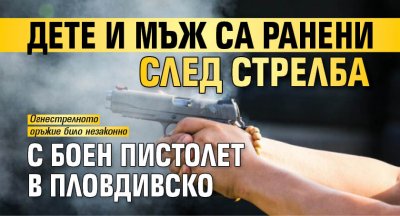 Дете и мъж са ранени след стрелба с боен пистолет в Пловдивско