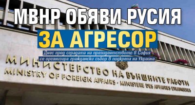 За разлика от парламента: МВнР обяви Русия за агресор