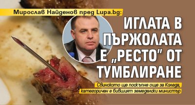 Мирослав Найденов пред Lupa.bg: Иглата в пържолата е "ресто" от тумблиране
