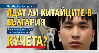 Проверка на Lupa.bg: Ядат ли китайците в България кучета?