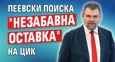 Пеевски поиска "незабавна оставка" на ЦИК