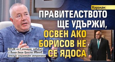 Харалан: Правителството ще удържи, освен ако Борисов не се ядоса 