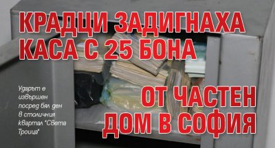 Крадци задигнаха каса с 25 бона от частен дом в София