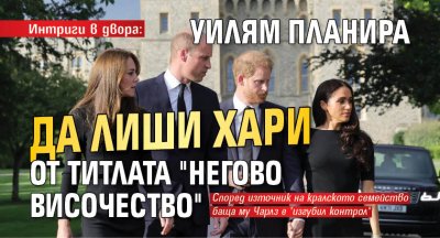 Интриги в двора: Уилям планира да лиши Хари от титлата "Негово Височество"