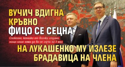 Вучич вдигна кръвно, Фицо се сецна, на Лукашенко му излезе брадавица на члена