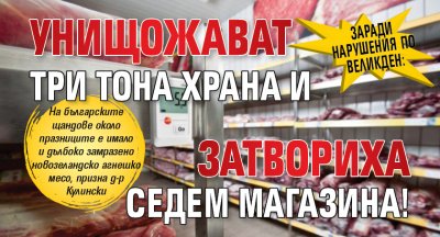 Заради нарушения по Великден: Унищожават три тона храна и затвориха седем магазина!