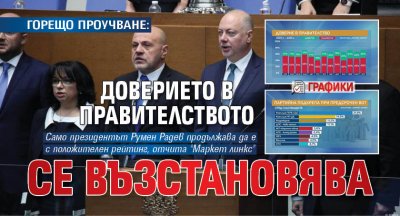 ГОРЕЩО ПРОУЧВАНЕ: Доверието в правителството се възстановява (ГРАФИКИ)