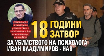 18 години затвор за убийството на психолога Иван Владимиров - Нав