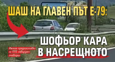 Шаш на главен път Е-79: Шофьор кара в насрещното 