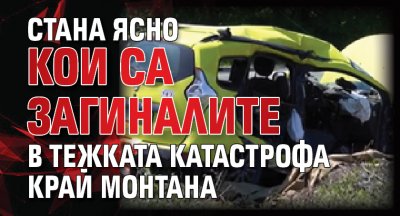 Стана ясно кои са загиналите в тежката катастрофа край Монтана