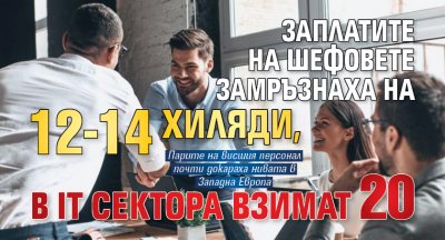 Заплатите на шефовете замръзнаха на 12-14 хиляди, в IT сектора взимат 20 