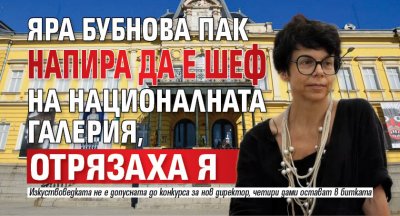 Яра Бубнова пак напира да е шеф на Националната галерия, отрязаха я