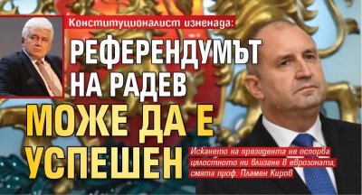 Конституционалист изненада: Референдумът на Радев може да е успешен