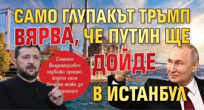 Само глупакът Тръмп вярва, че Путин ще дойде в Истанбул