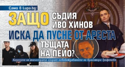 Само в Lupa.bg: Защо съдия Иво Хинов иска да пусне от ареста тъщата на Пейо?