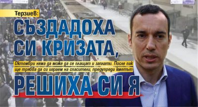 Терзиев: Създадоха си кризата, решиха си я