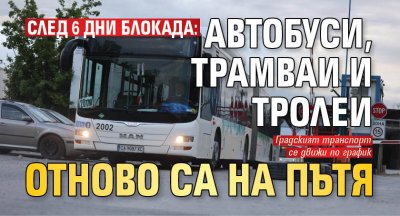 След 6 дни блокада: Автобуси, трамваи и тролеи отново са на пътя 