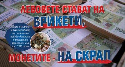 Левовете стават на бриките, монетите - на скрап 