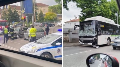 Шофьорът на автобуса, помел кола в София: Спирачките не работеха