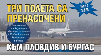 Буря в София: Три полета са пренасочени към Пловдив и Бургас