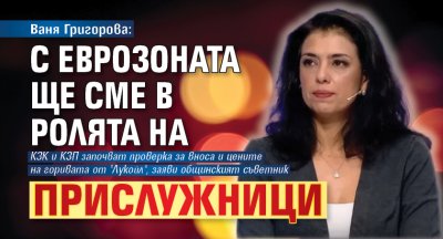 Ваня Григорова: С Еврозоната ще сме в ролята на прислужници
