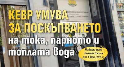 КЕВР умува за поскъпването на тока, парното и топлата вода