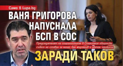 Само в Lupa.bg: Ваня Григорова напуснала БСП в СОС заради Таков 