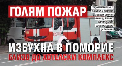 Голям пожар избухна в Поморие близо до хотелски комплекс