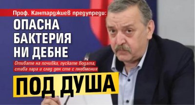 Проф. Кантарджиев предупреди: Опасна бактерия ни дебне под душа