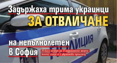 Задържаха трима украинци за отвличане на непълнолетен в София