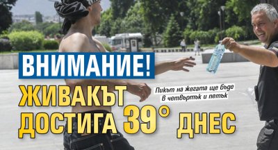 Внимание! Живакът достига 39° днес