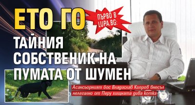 Първо в Lupa.bg: Ето го тайния собственик на пумата от Шумен