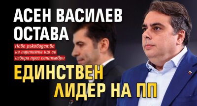 Асен Василев остава единствен лидер на ПП