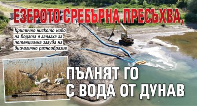 Езерото Сребърна пресъхва, пълнят го с вода от Дунав