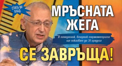 СТИГА ВИ ХЛАД: Мръсната жега се завръща!